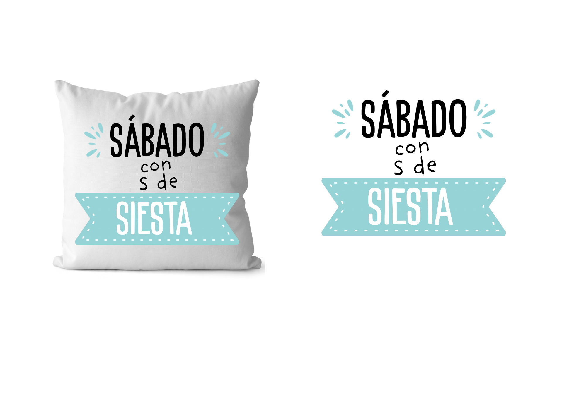 Cojín 'Sábado con S de Siesta'