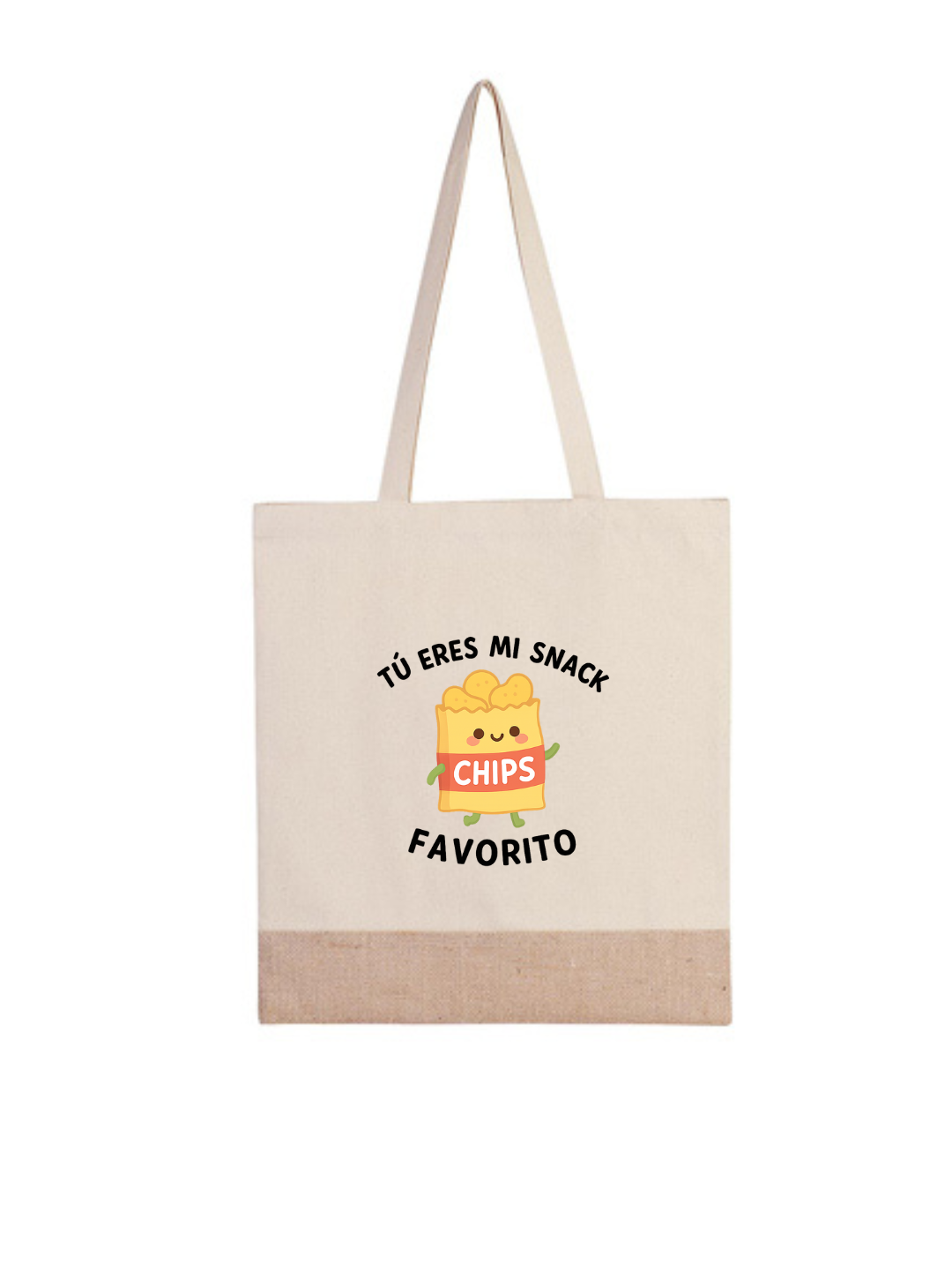 Bolsa ecológica con diseño de snacks