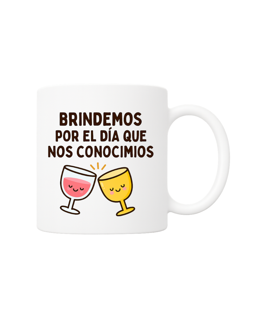 Taza con mensaje de brindis