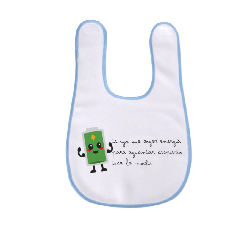 Babero infantil con borde azul