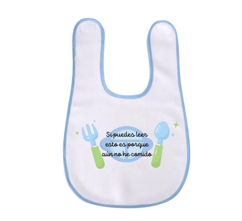 Babero infantil con borde azul
