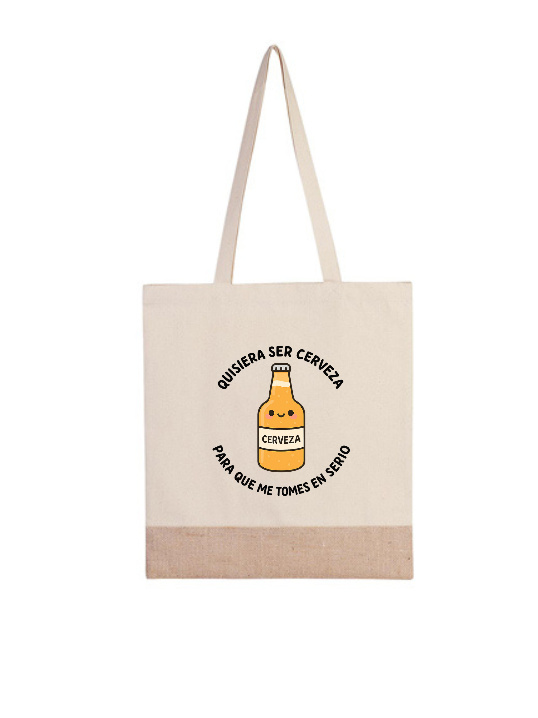 Bolsa de tela con diseño de cerveza