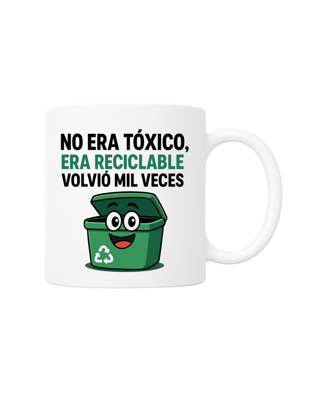 Taza reciclable con diseño divertido