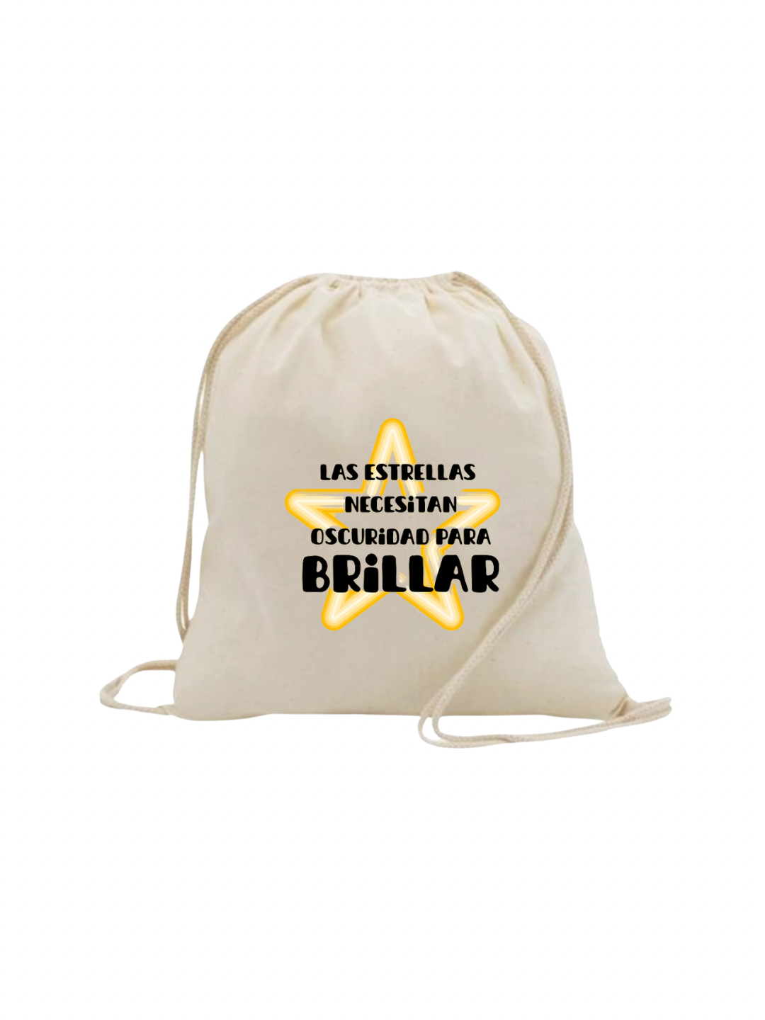 Bolsa mochila con frase inspiradora