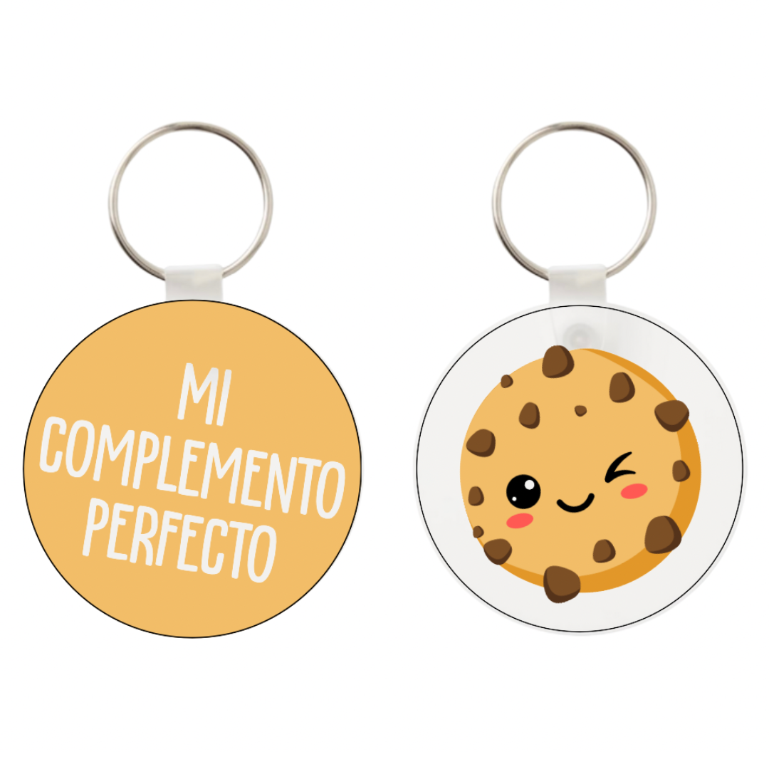 Llavero doble cara galleta y frase