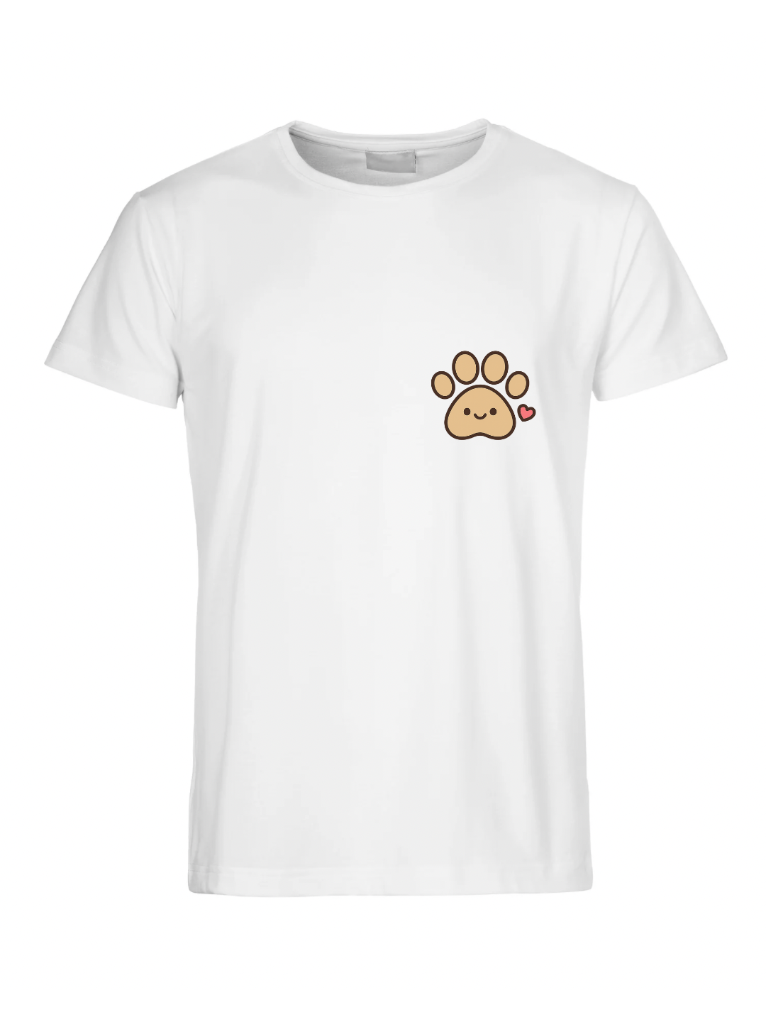 Camiseta Blanca con Huella de Mascota