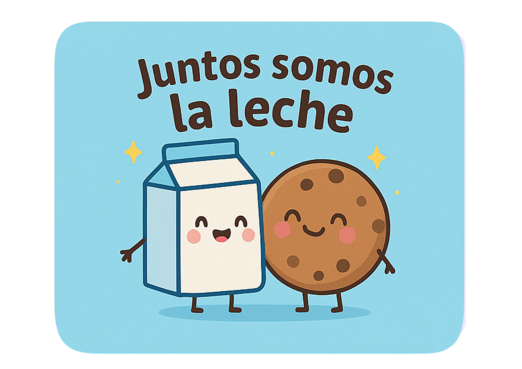Alfombrilla divertida de leche y galleta
