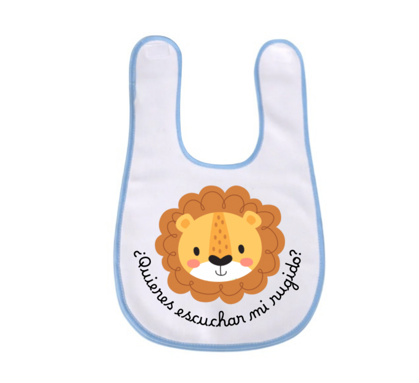 Babero infantil con diseño de león