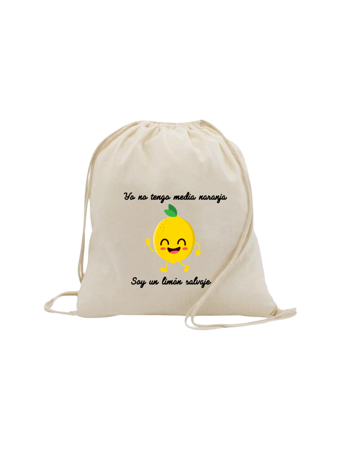 Mochila de tela con diseño de limón