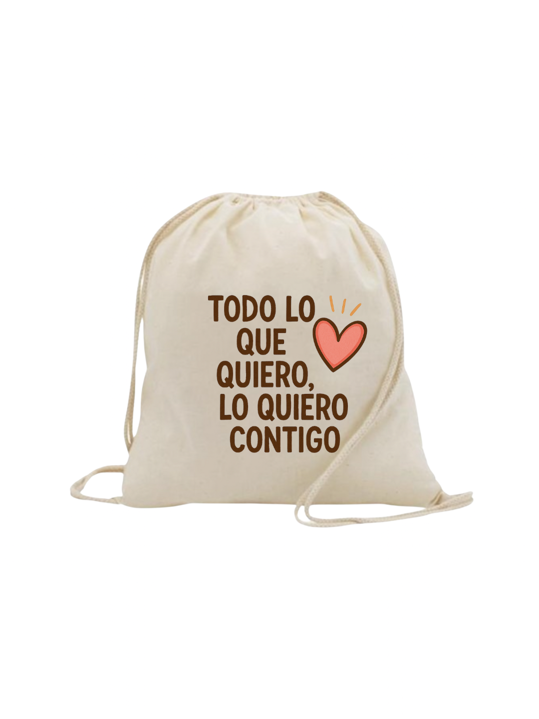 Mochila de tela con frase
