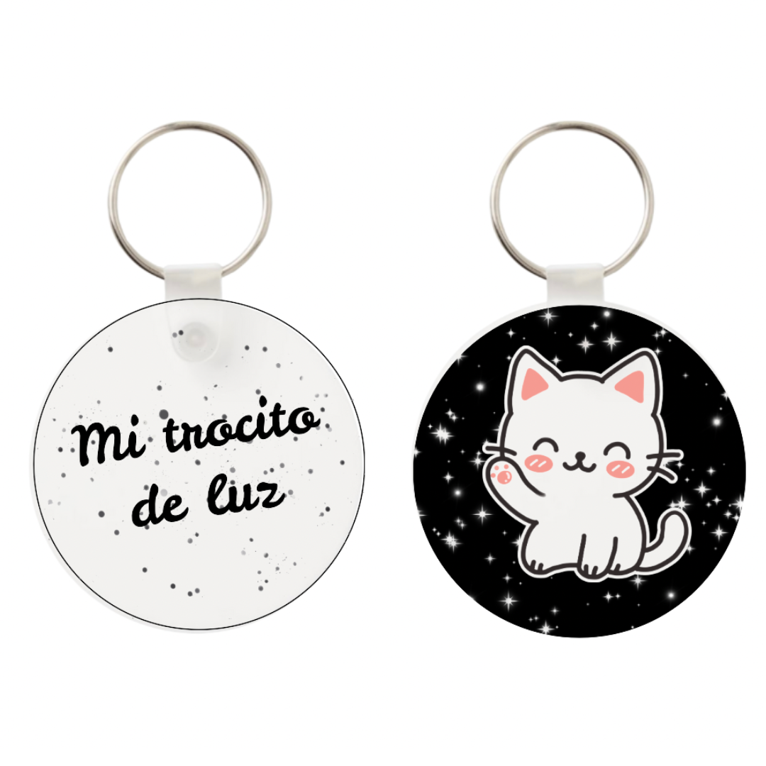 Llaveros personalizados con diseño de gatito