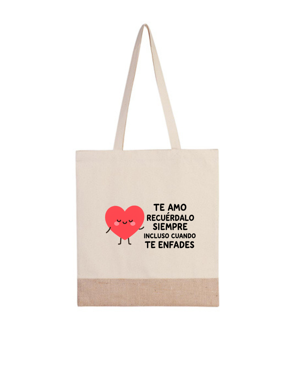 Bolsa de tela con diseño de corazón