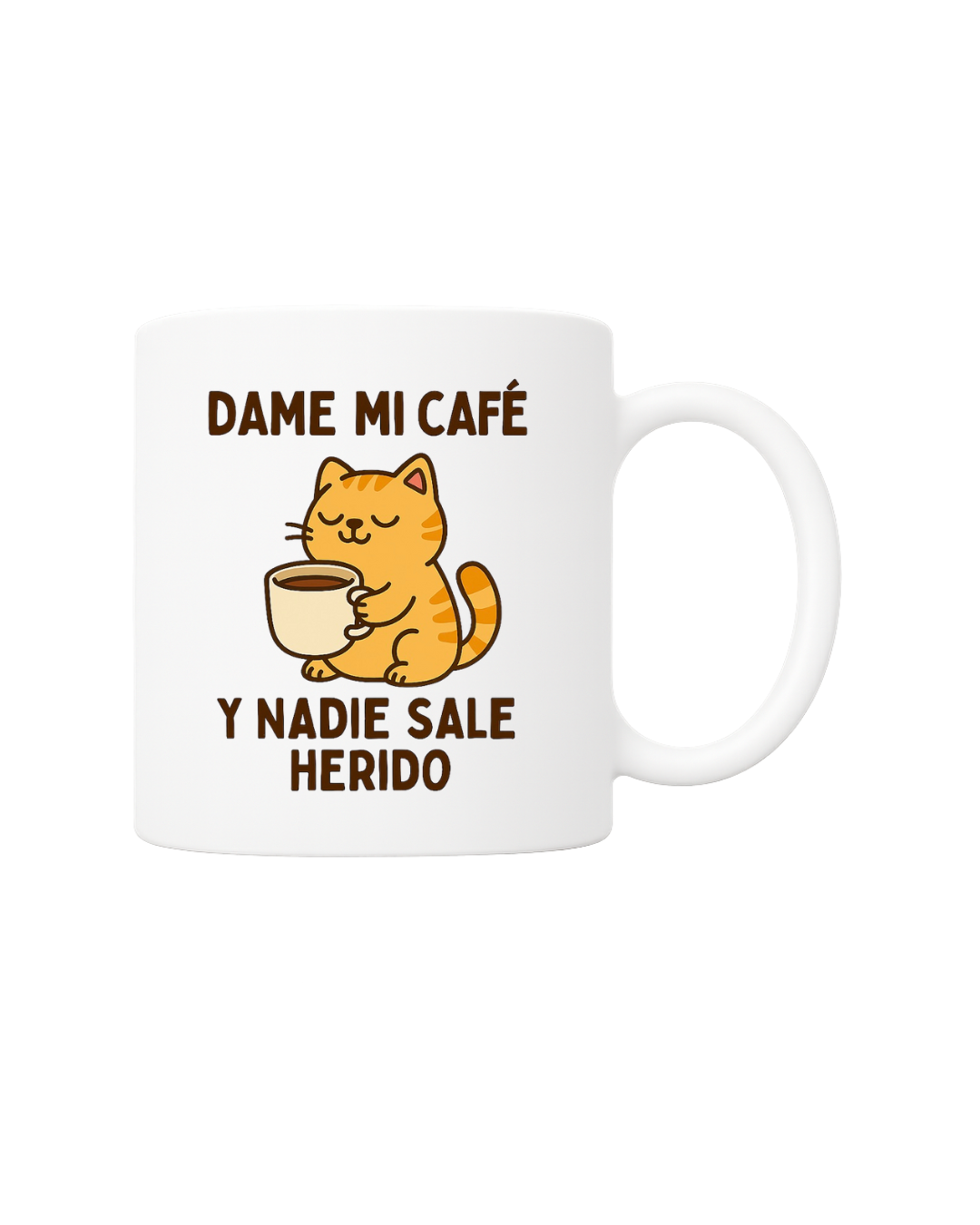 Taza divertida de gato y café