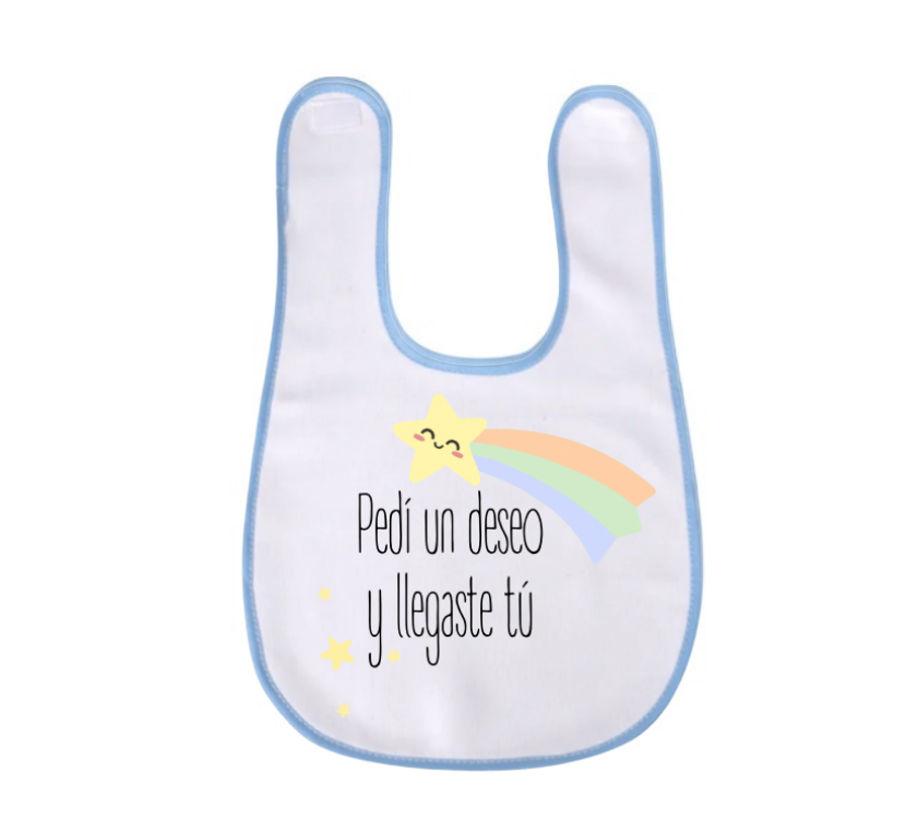 Babero para bebé con frase y dibujo