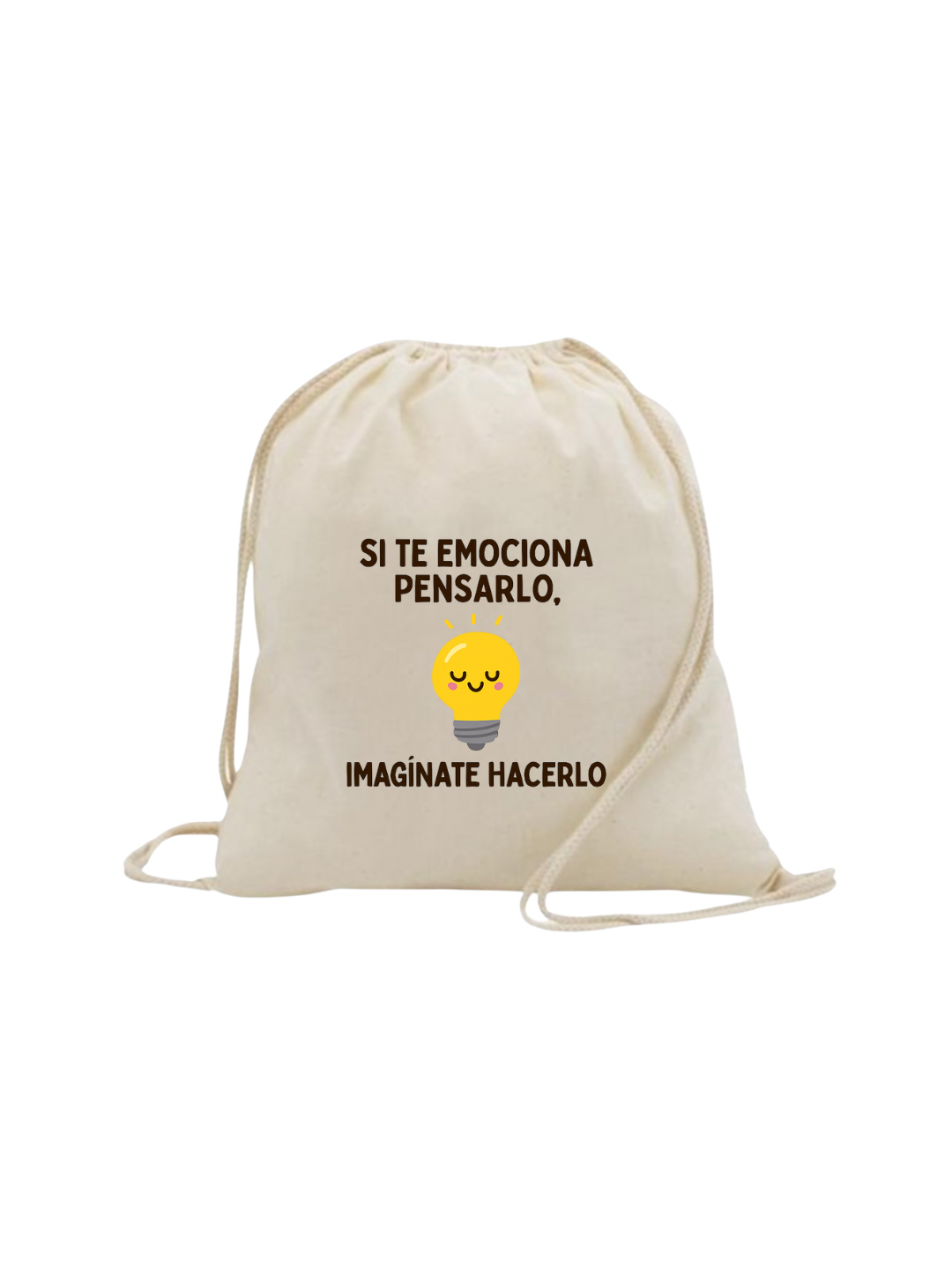Bolsa de tela con frase motivacional