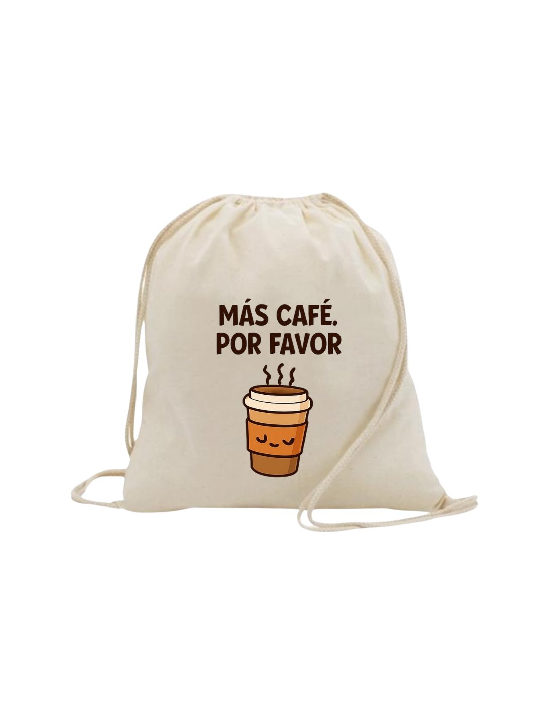 Mochila de algodón con diseño de café