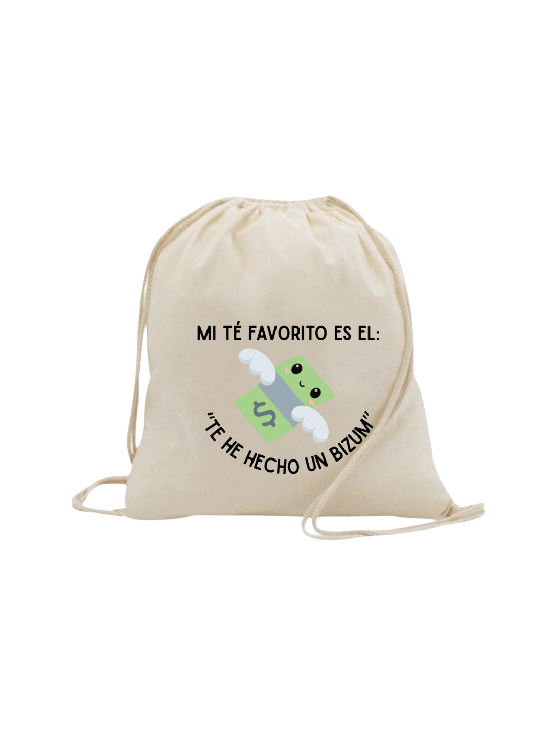 Mochila de tela con mensaje divertido
