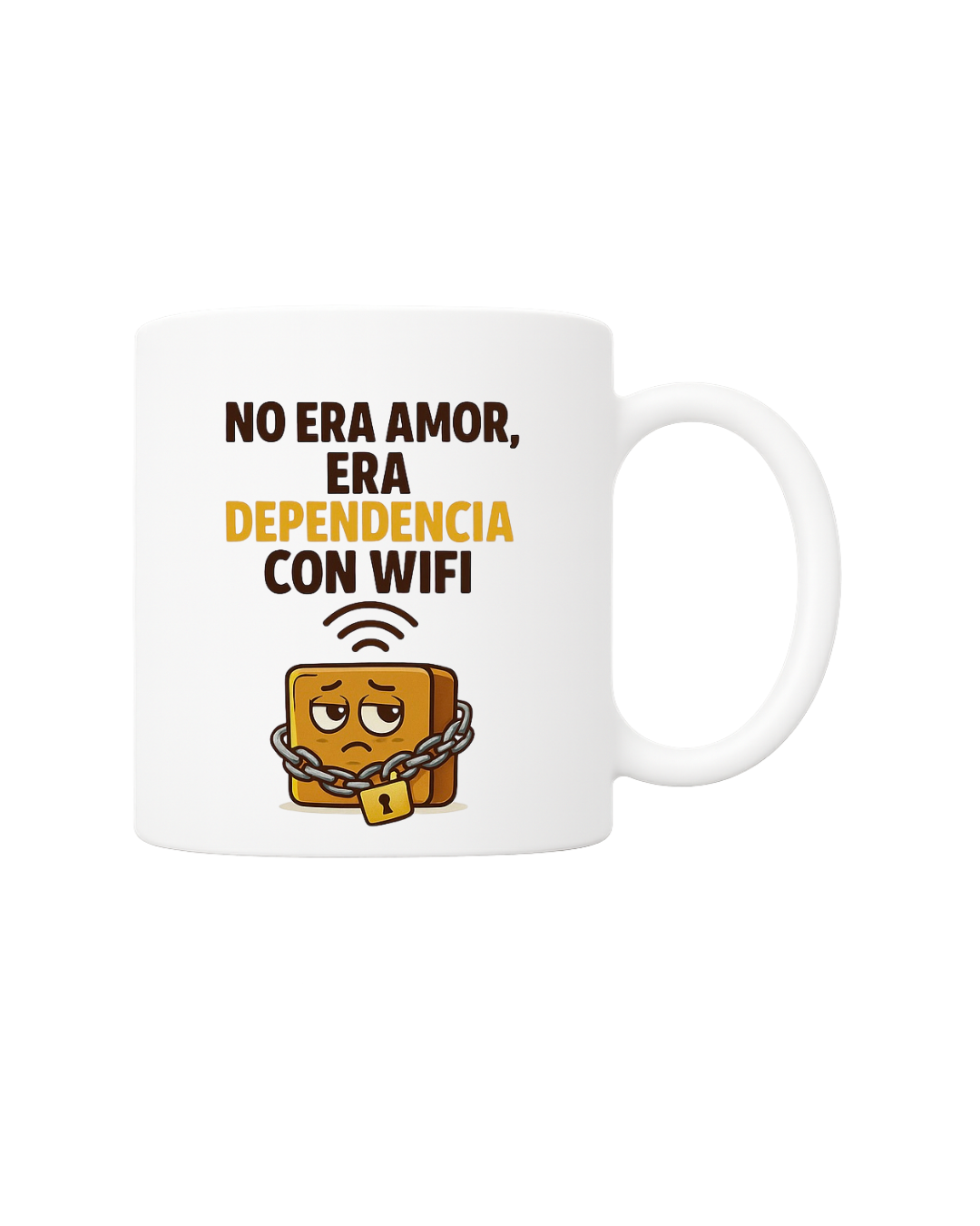 Taza divertida con mensaje de WiFi