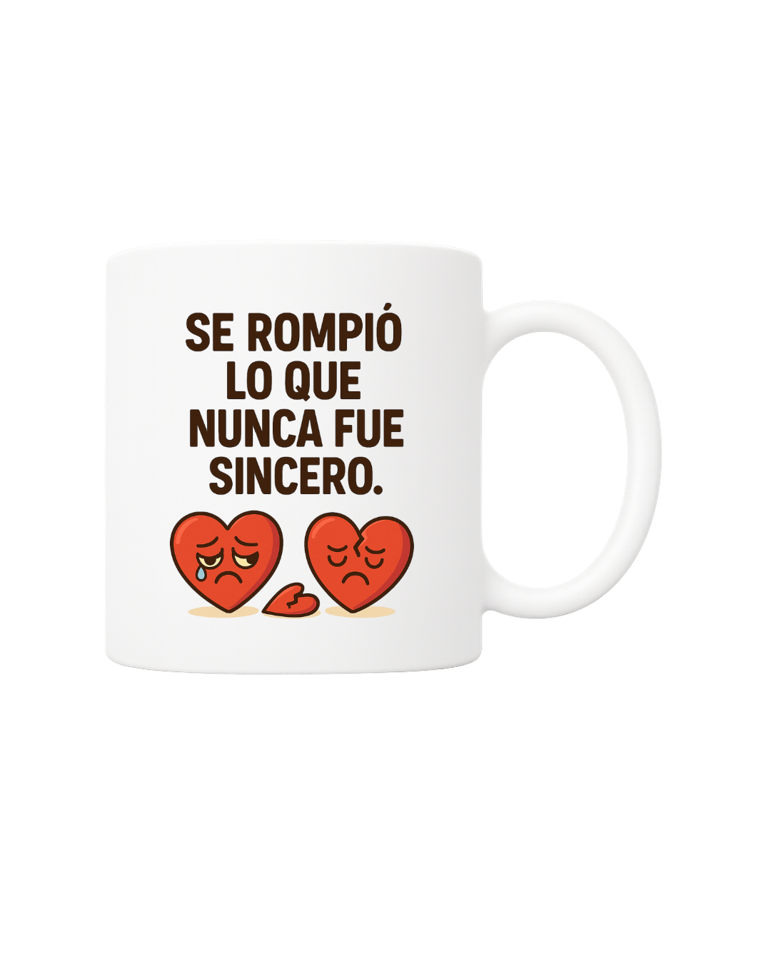 Taza de cerámica con frase de corazón roto