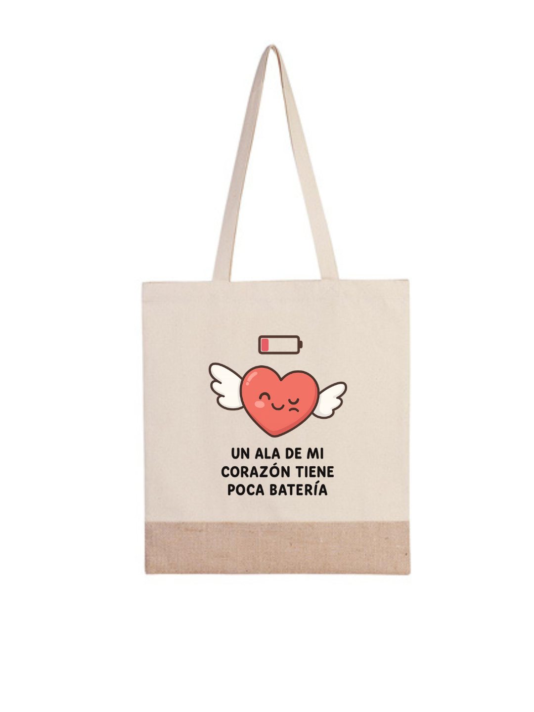 Bolsa de tela con diseño de corazón