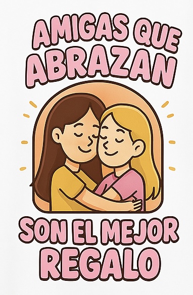 Amigas que abrazan son el mejor regalo