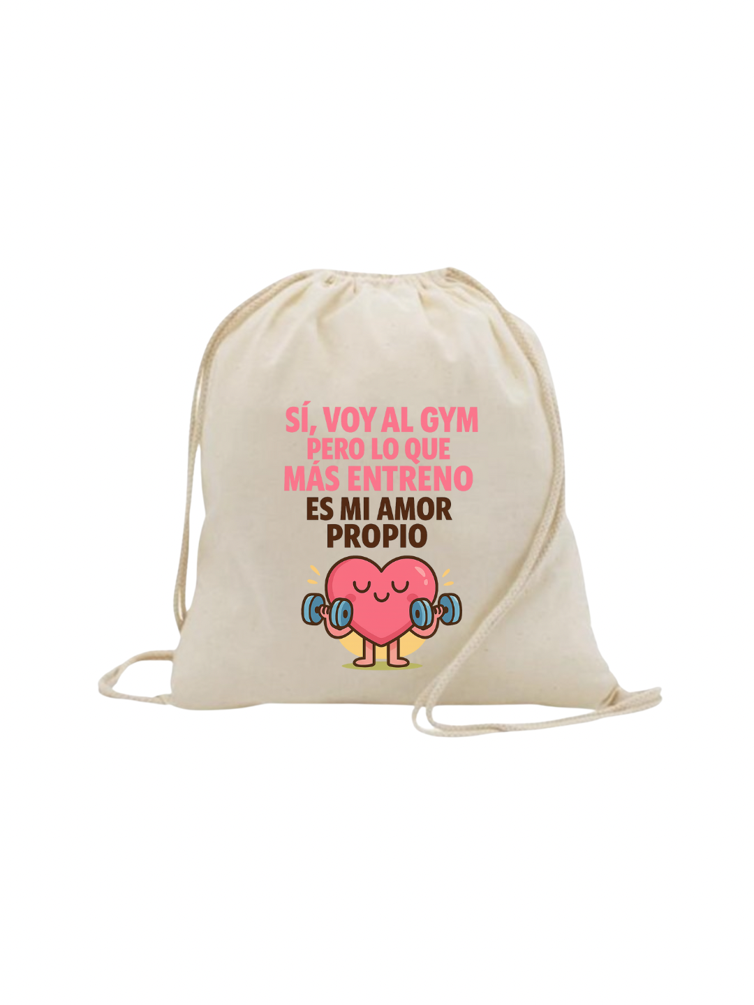 Bolsa de tela con mensaje motivacional