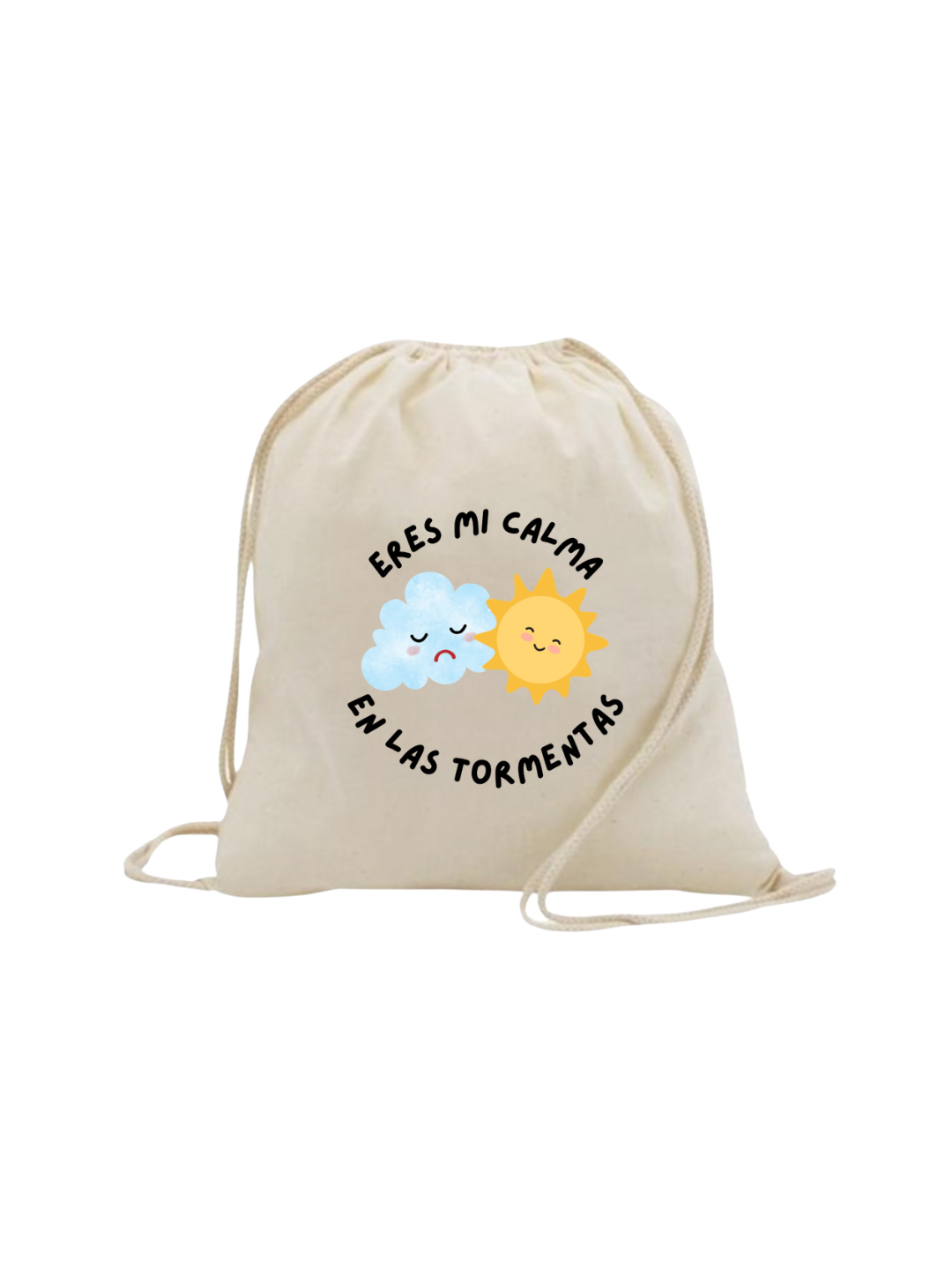 Bolsa tipo mochila con diseño de nube y sol