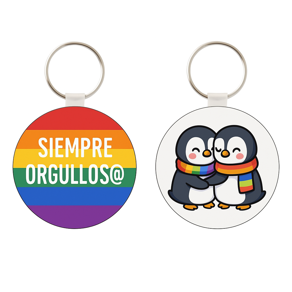 Llavero orgullo pingüinos