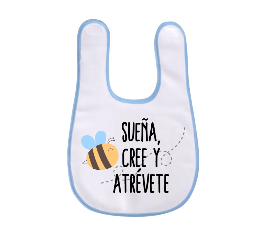 Babero de bebé con mensaje motivacional