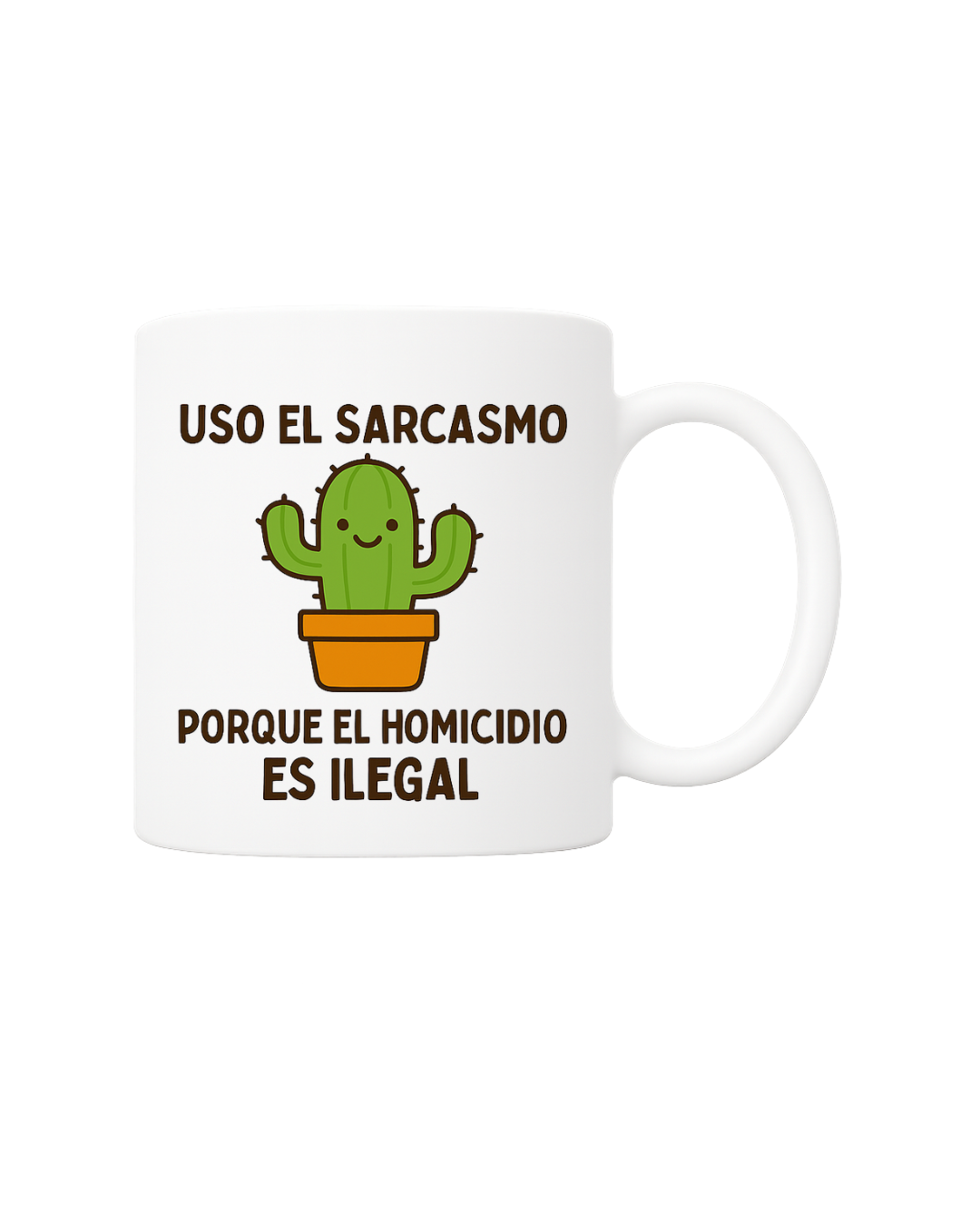 Taza de cerámica con cactus y frase divertida
