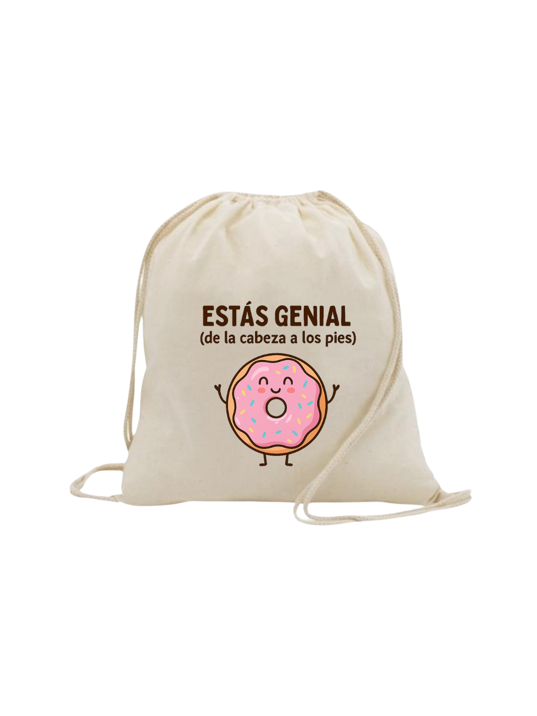 Mochila saco con dibujo de dona