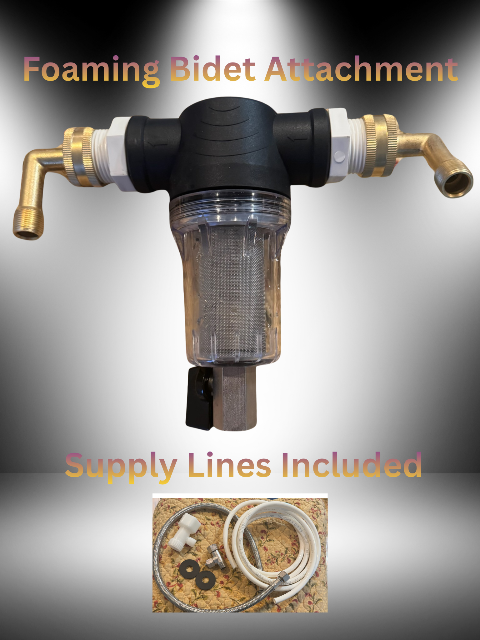 Foaming Bidet Attachment with Supply Lines