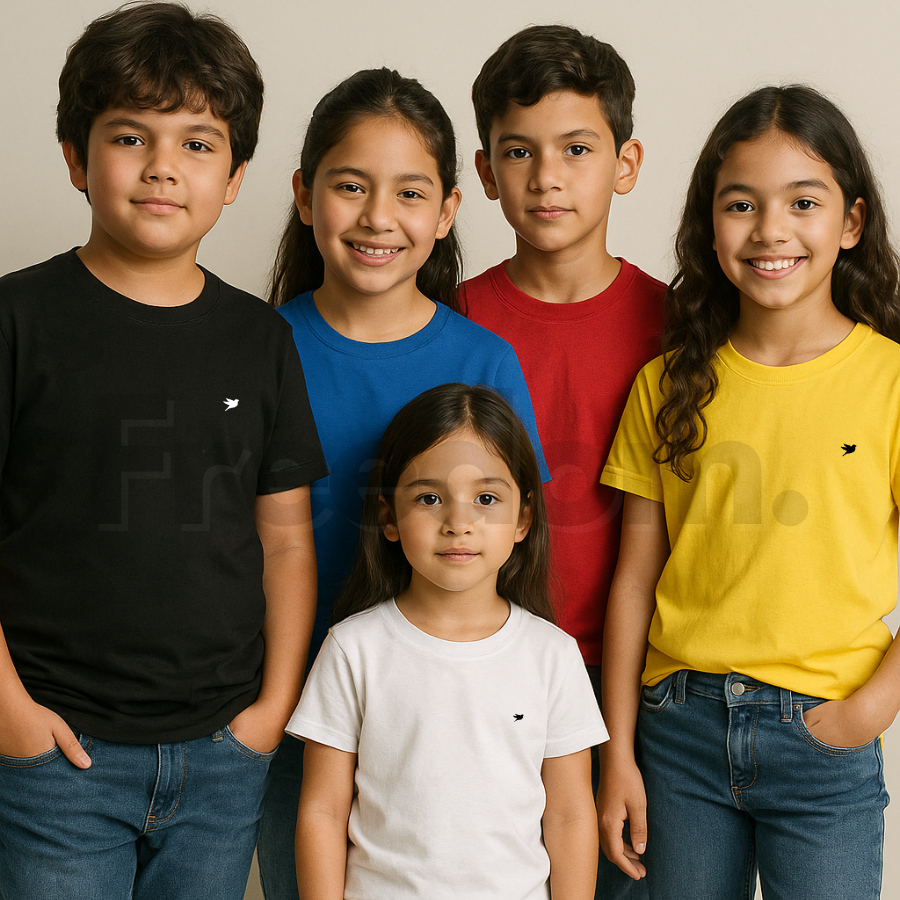 Polo recto de algodón pima para niños