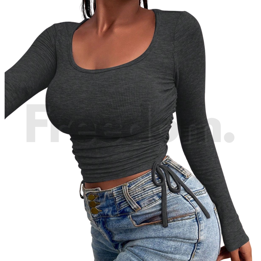 Polo rib manga larga ajustable 
