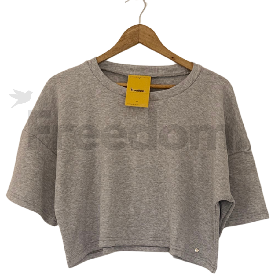 Crop rib oversized