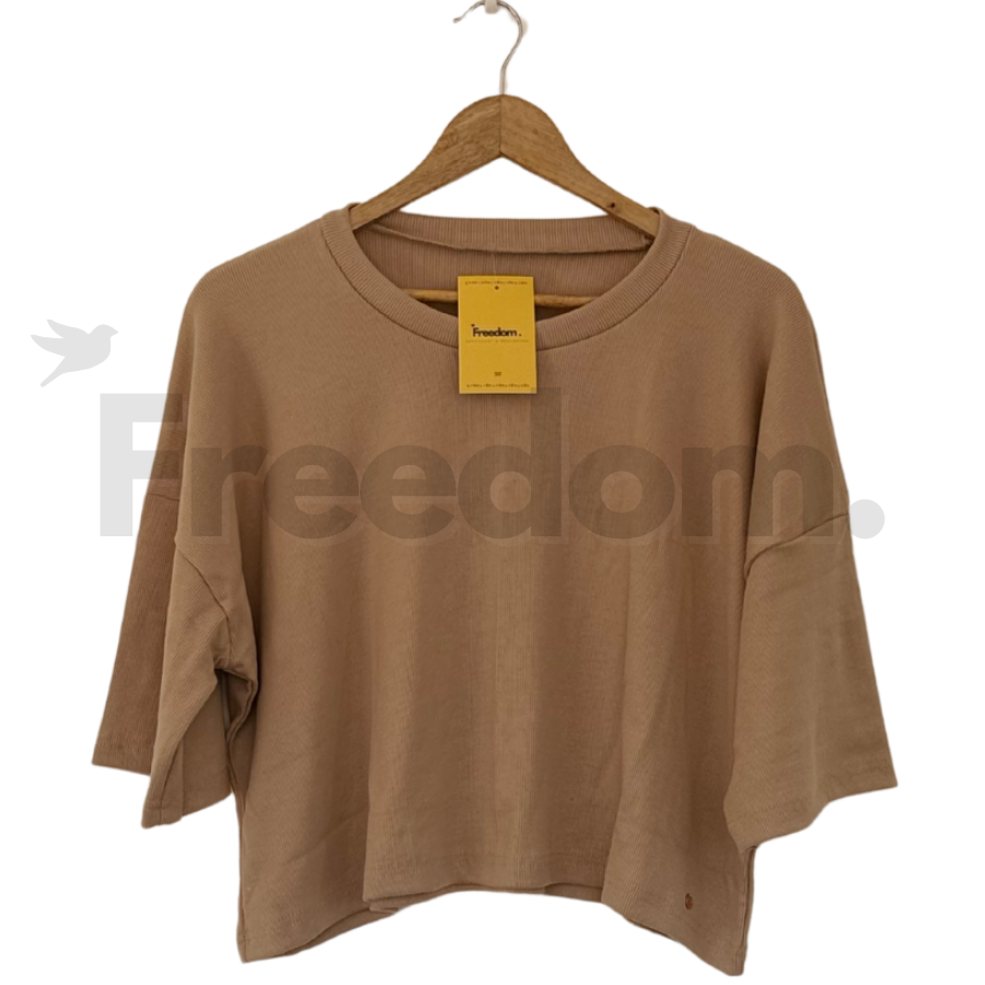 Crop rib oversized