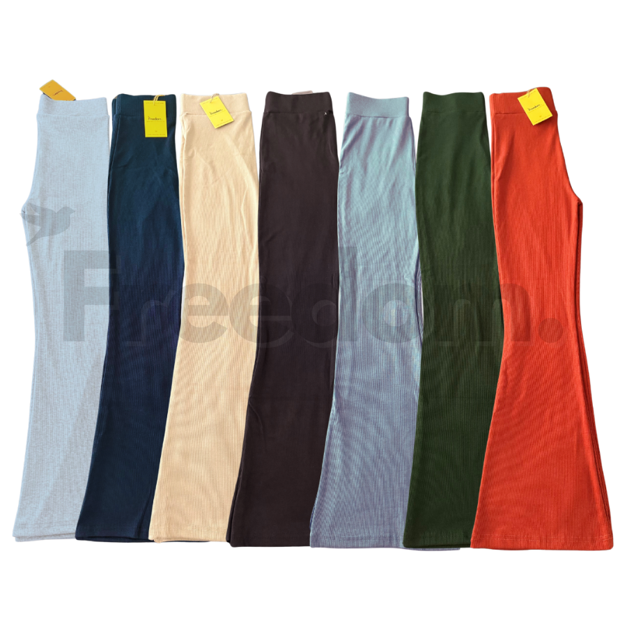 Flare pant de algodón rib
