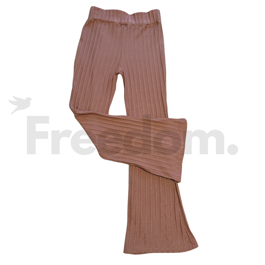 Conjunto Rib Pantalón Palazo + Polo con capucha