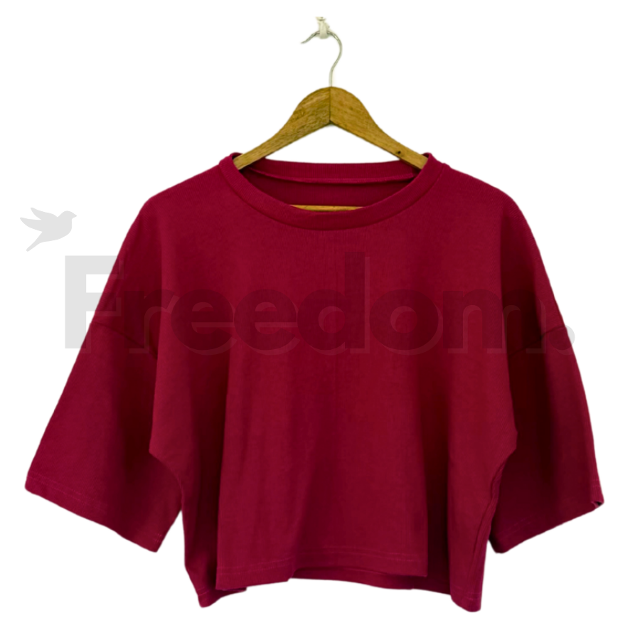 Crop rib oversized