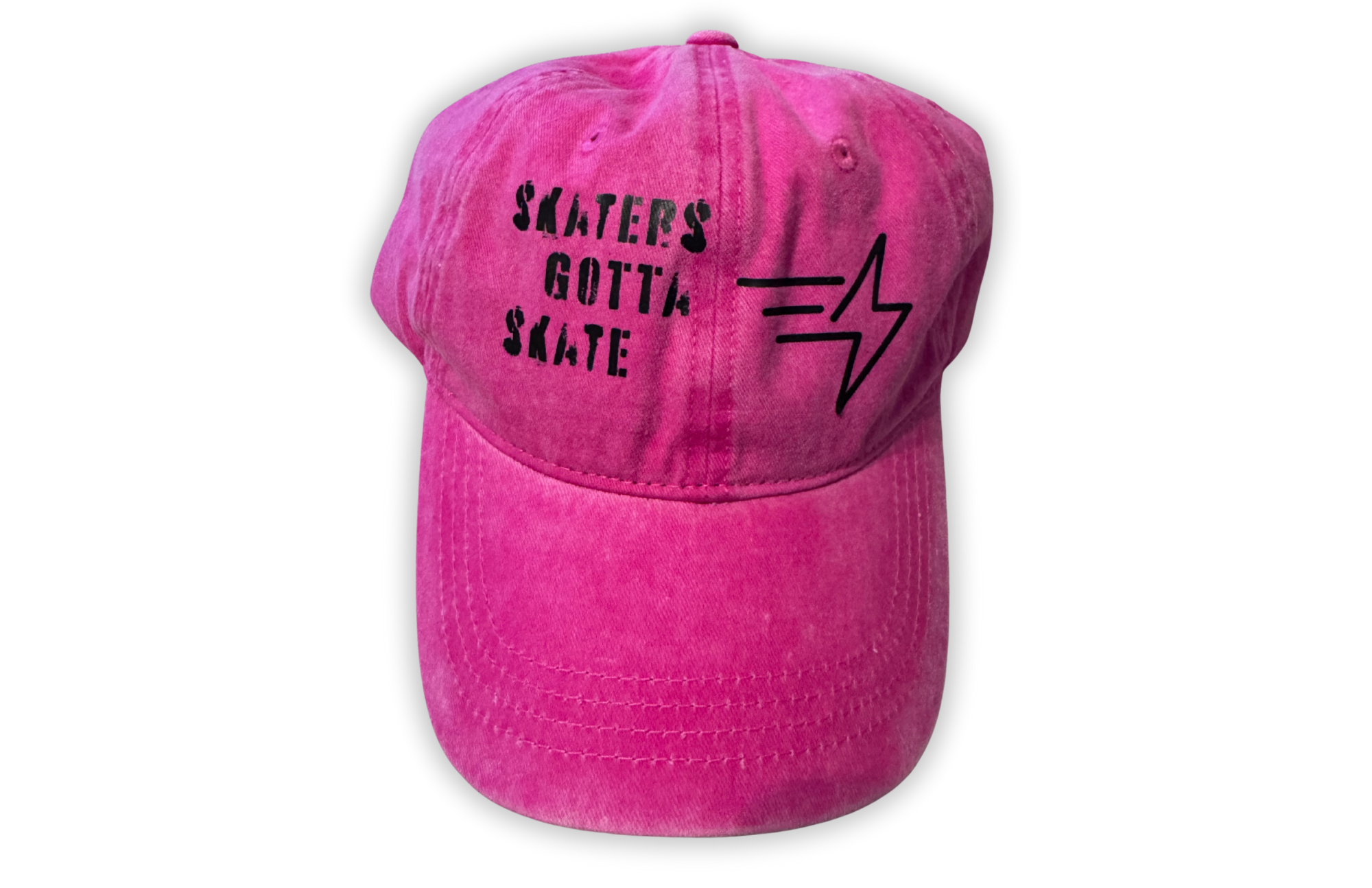 Skaters Gotta Skate Pink Denim Cap