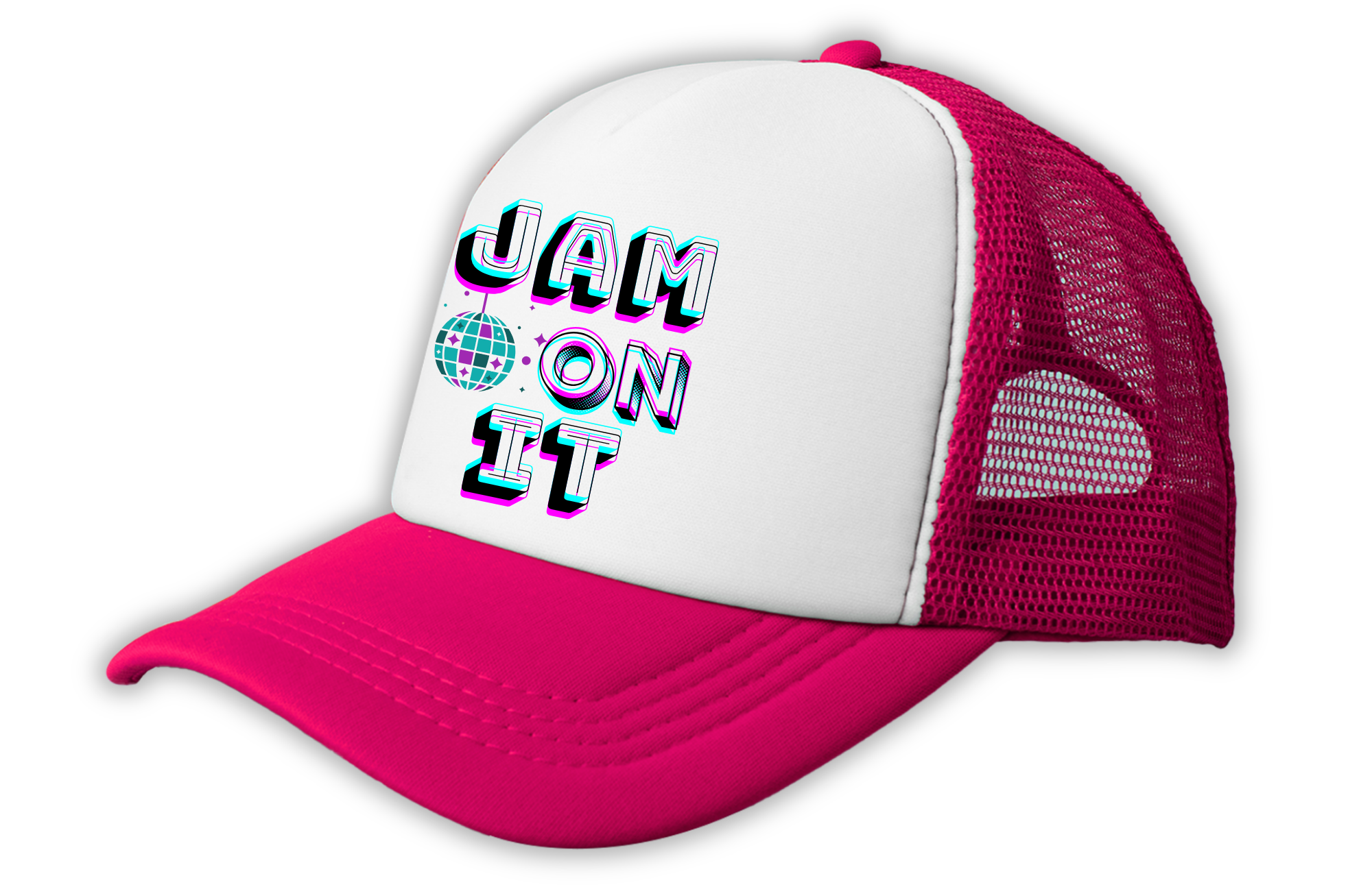Jam On It Trucker Hat in Pink