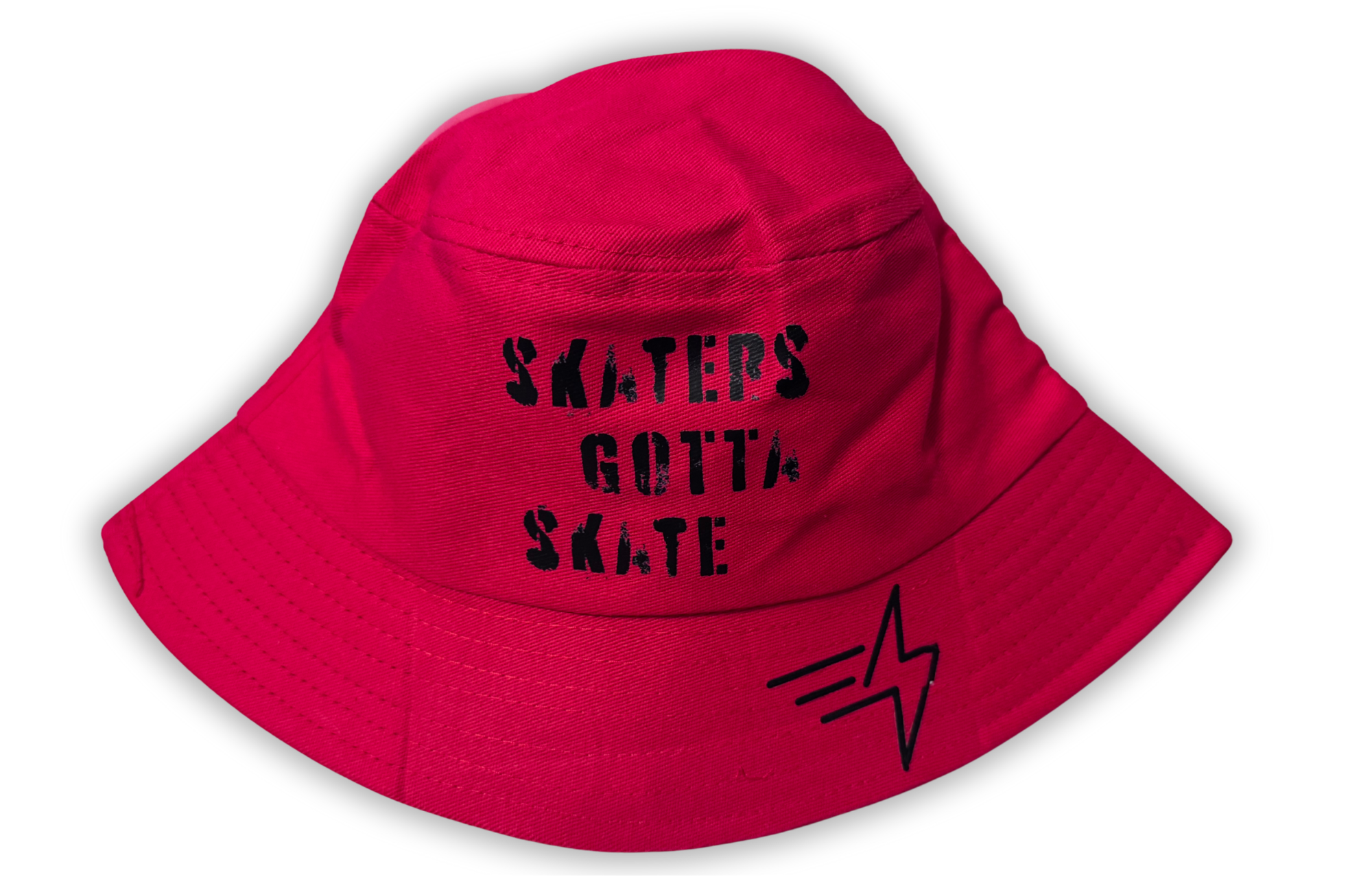 Skaters Gotta Skate Bucket Hat in Red