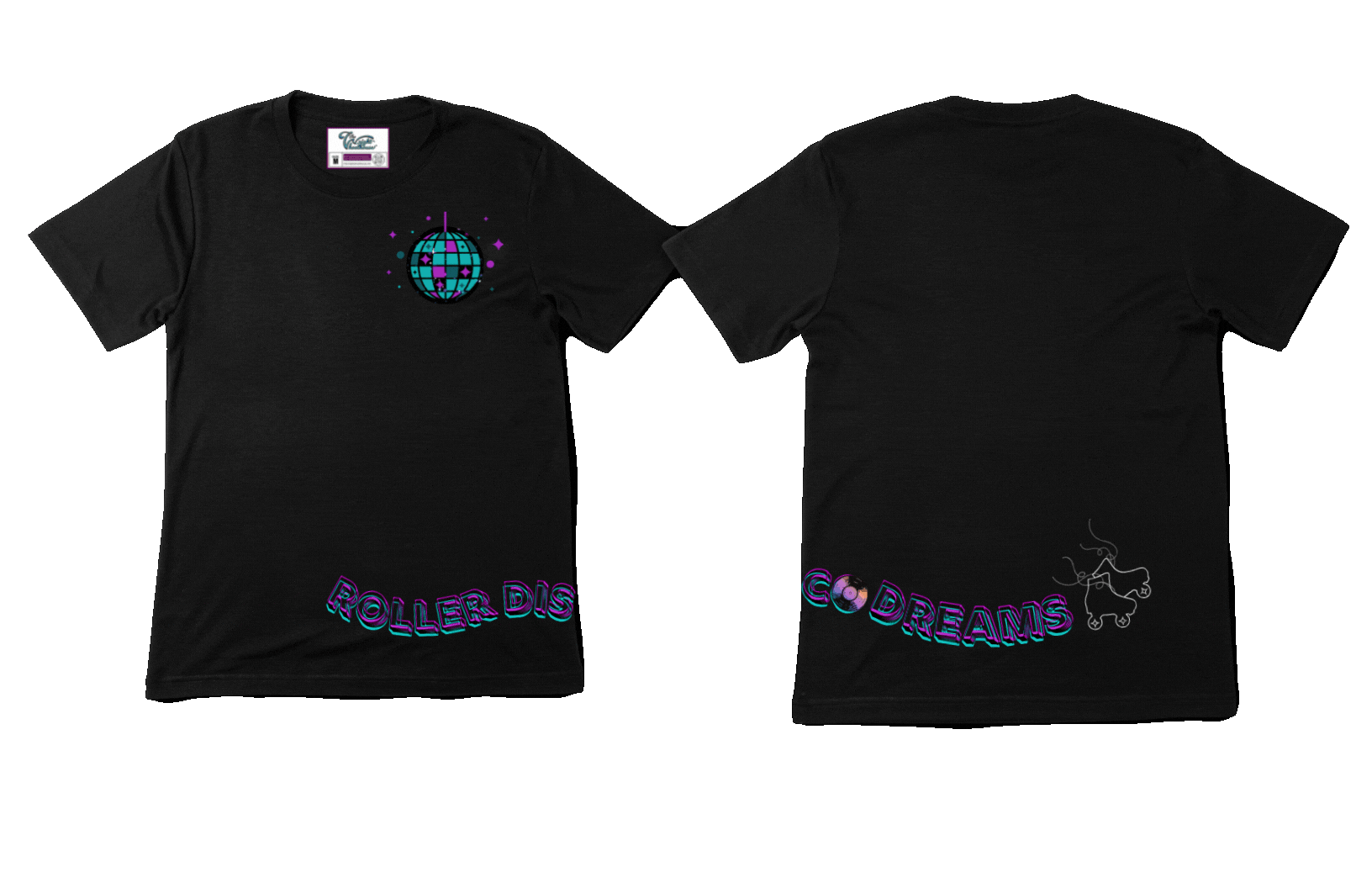 Roller Disco Short Sleeve T-Shirt in Black