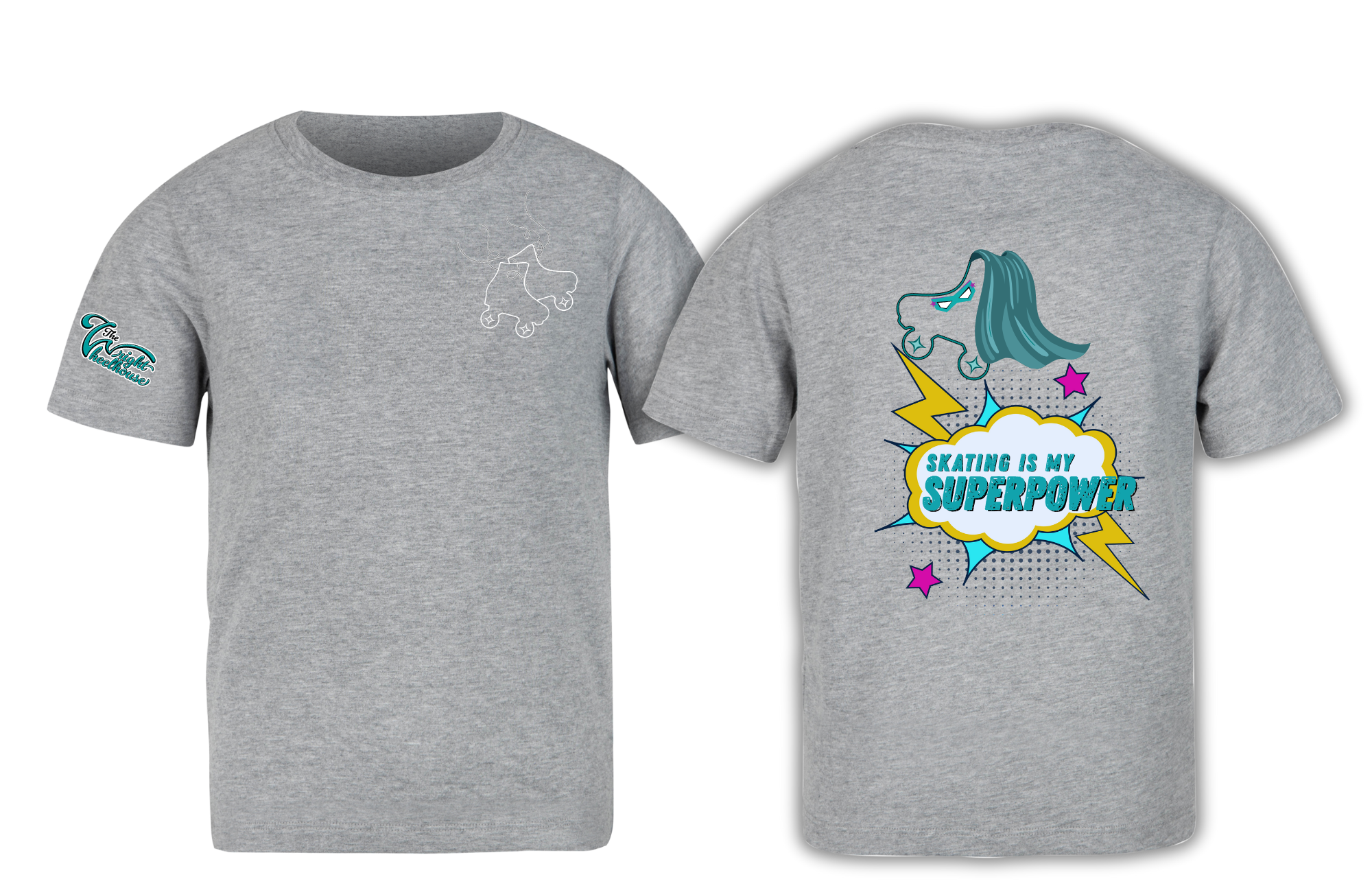 Skating is My Superpower T-shirt in Gray