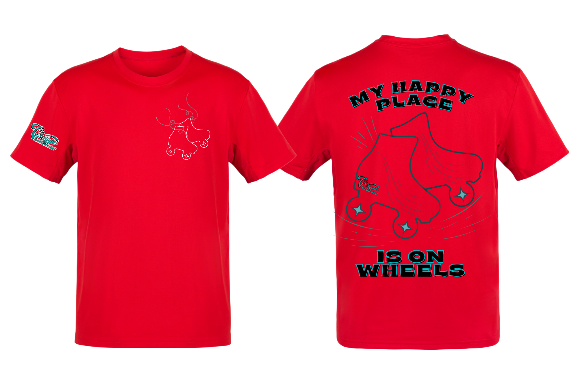 My Happy Place is on Wheels Tee in Red