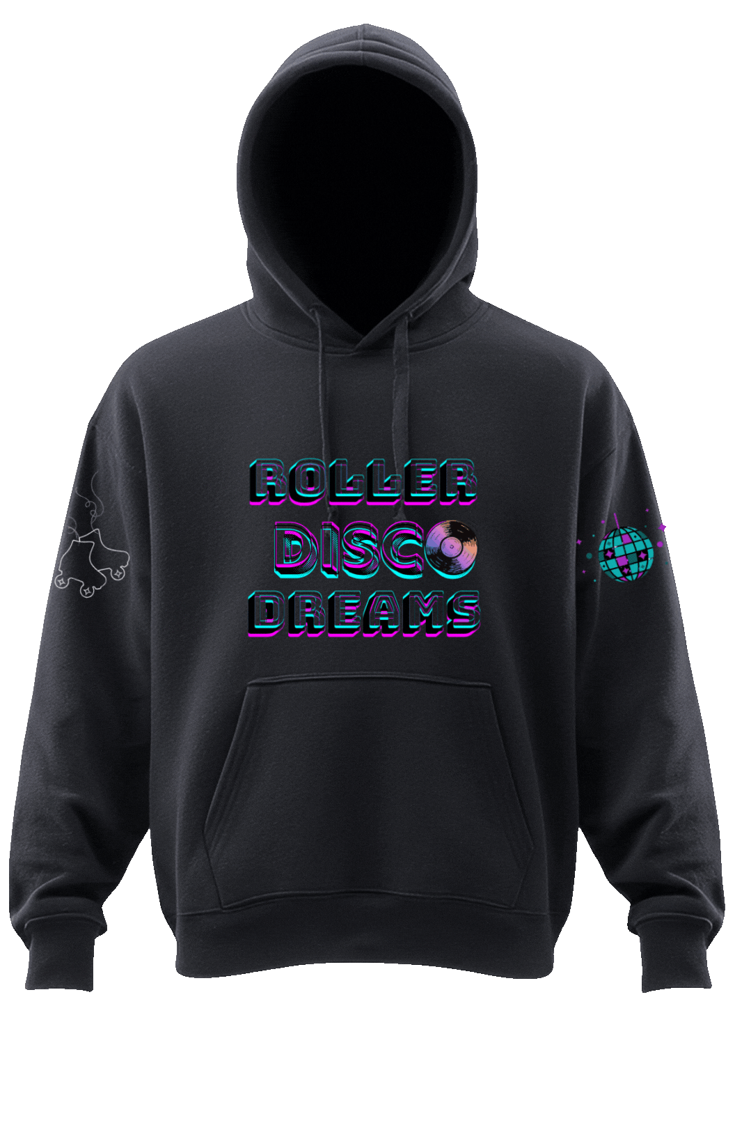 Roller Disco Hoodie in Black