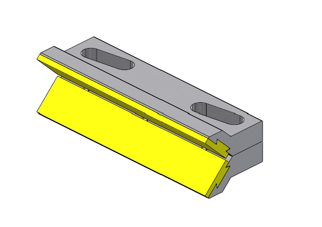 Guía lineal con inserto amarillo