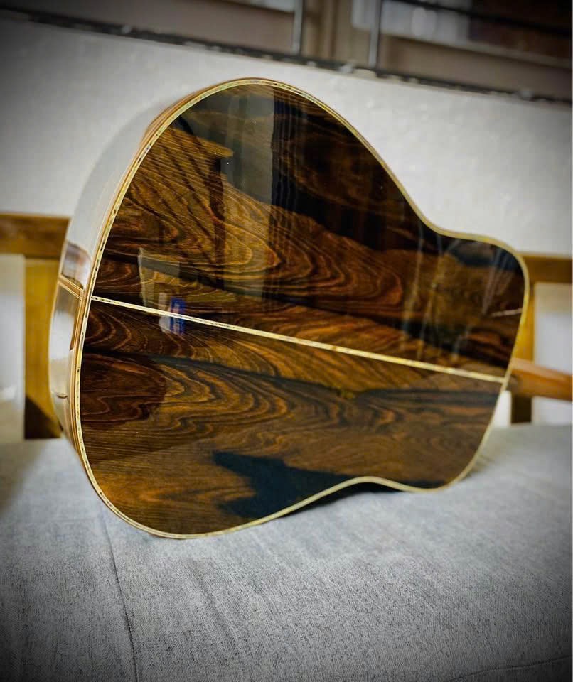 Black Ebony Guitar with Unique Grain Back & Sides