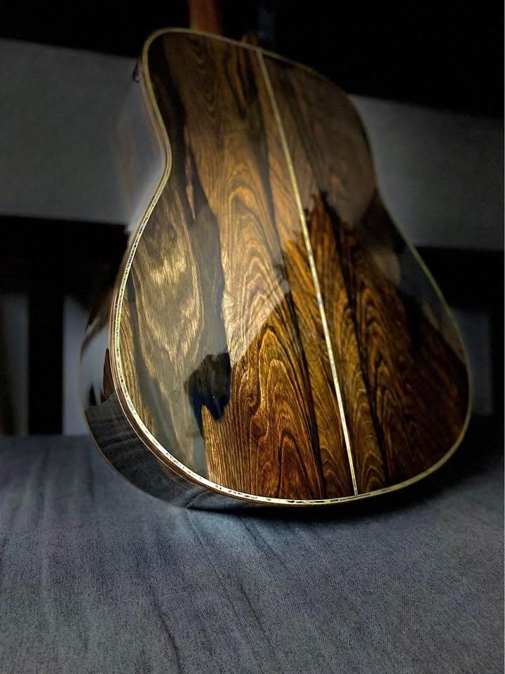 Black Ebony Guitar with Unique Grain Back & Sides