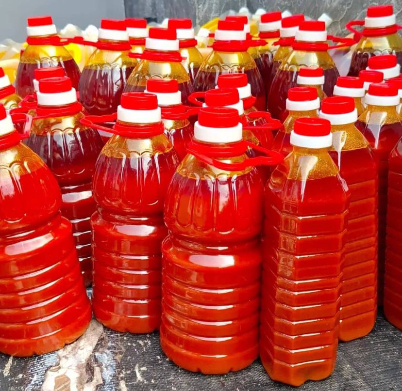 Palm oil in plastic bottles